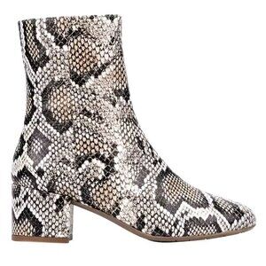 Aquatalia Leonora Snake Embossed Leather Boots Size 7 Weatherproof NEW $495